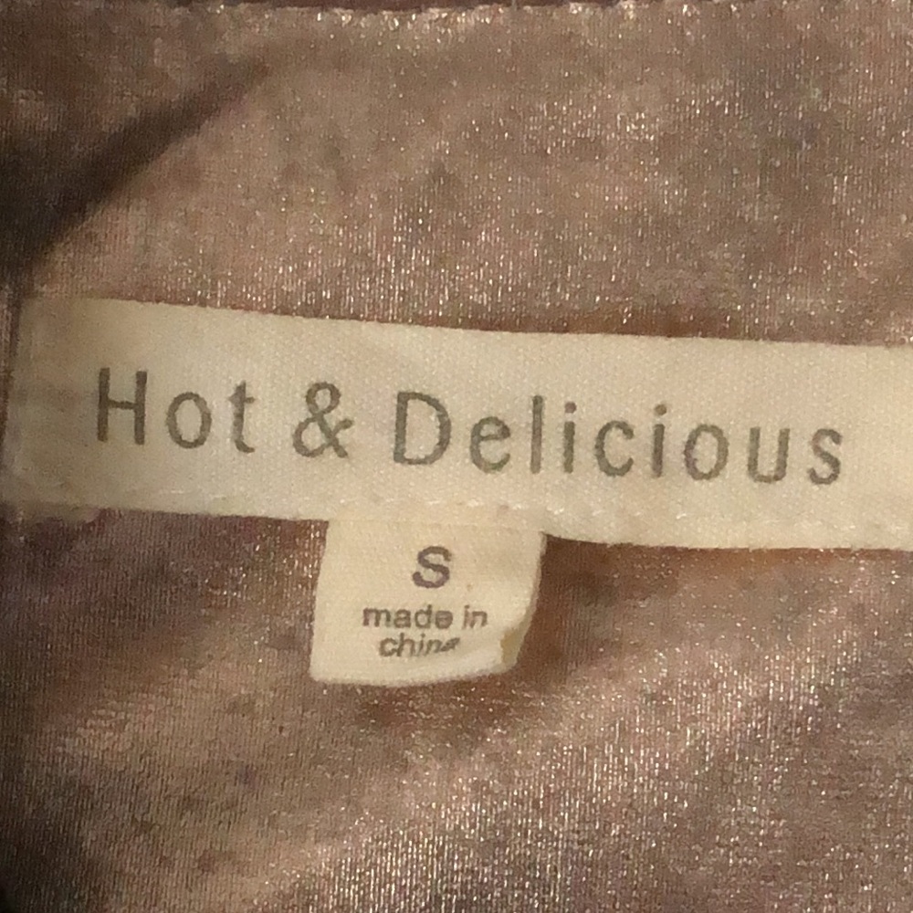 Hot & Delicious Metallic Zip Up Jacket ROSE GOLD - Picture 7 of 15